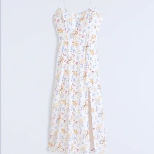 Faux Silk High-Slit Midaxi Dress